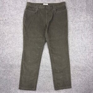 Copper & Oak Pants Mens 36x30 Olive Green Corduroy Straight Leg Stretch Casual